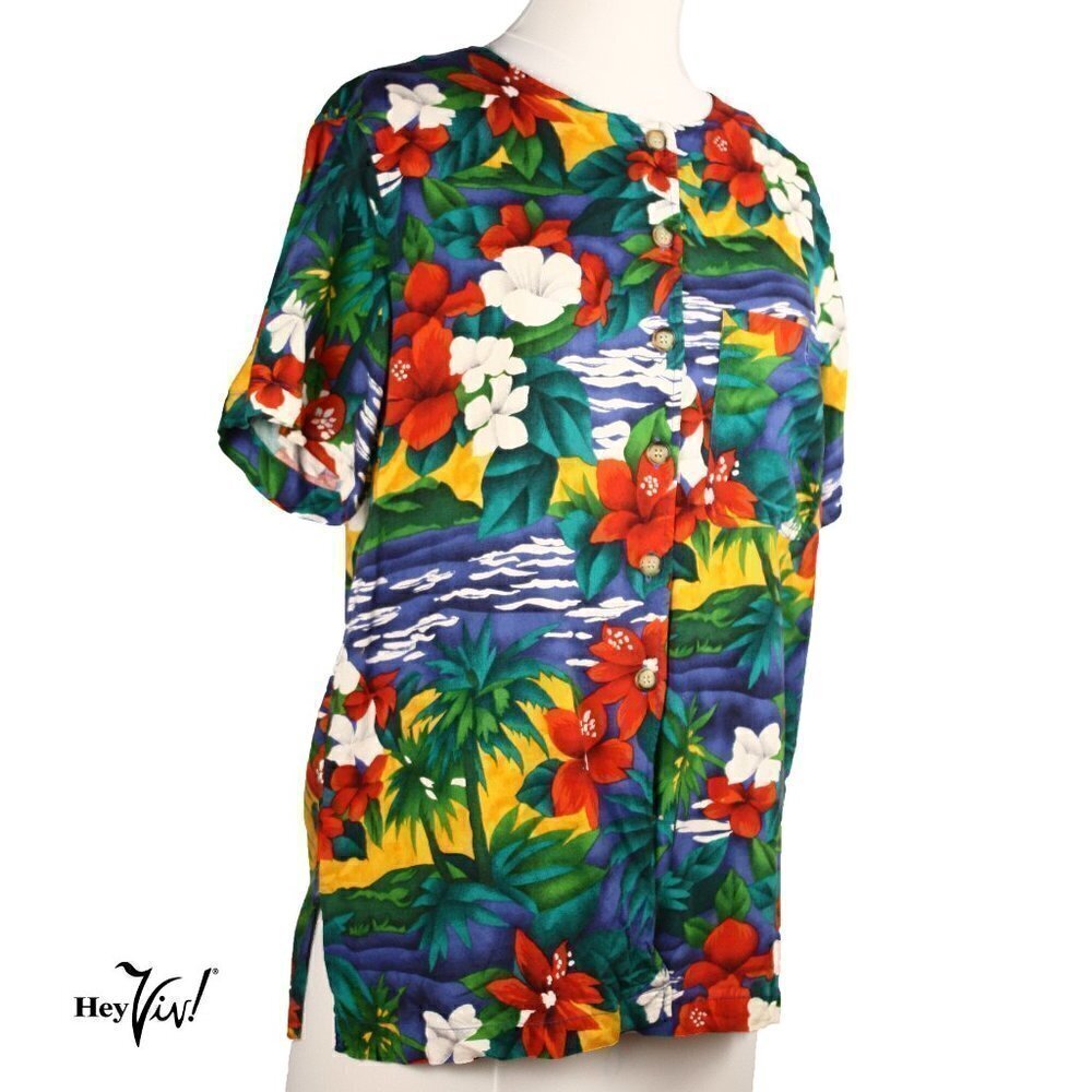 Vintage Hawaiian Shirt Original Russ Sports Company Short Sleeve Sz Sm - Hey Viv